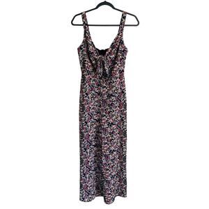 Lush Jumpsuit Sleeveless Keyhole Knot Tie Bodice Floral Size S NWT Cottagecore